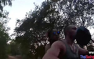 Dirty white tourist experienced amazing amateur blowjob by Asian teen slut