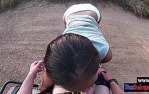 Dirty white tourist experienced amazing amateur blowjob by Asian teen slut