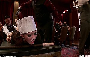 Bound slave chef fucked at bdsm party