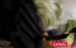 Blonde Russian MILF in stockings fuck at home