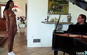 Ebony teen Shae Spreadz wants to get her white stepfathers attention