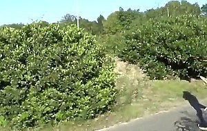 Freche Goere besorgt es sich mitten im Kreisverkehr!
