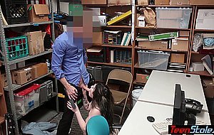 LP officer using a pale skinned teen thiefs Amilia Onyx shaved pussy