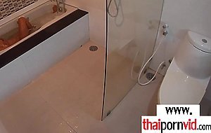 Petite amateur Thai teen Cherry fucked in the bath by a big white cock