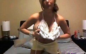 Hot Blonde Chick masturbating with her favorite dildo
