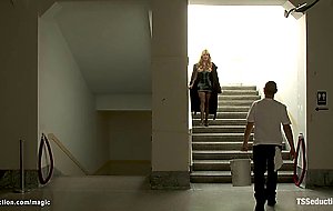 Maintenance guy fucked by shemale dom