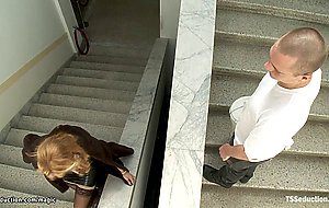 Maintenance guy fucked by shemale dom