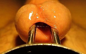 Urethral sounding and stretching with cumshot