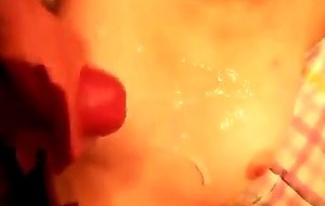 sexsaint blowjob cum on tits