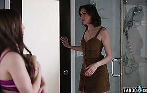 Lesbian Anny Aurora and Spencer Bradley fixing a disagreement in the shower