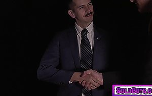Slave Nathan starts blowing LeGrands massive dick