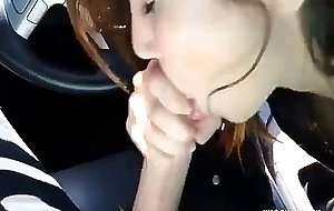What a Blowjob! Hot Babe Blows In Car Public View!