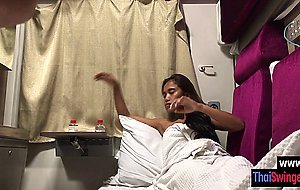 Petite Asian teen enjoyed rough sex after she sucked dick in the train