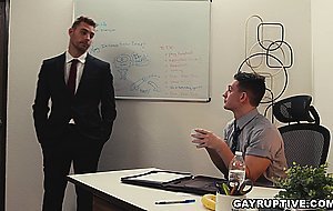 Employee getting fucked by his boss inside his office