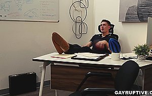 Employee getting fucked by his boss inside his office