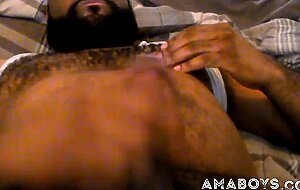 Me showing off Hairy Chest and Belly while Jerking Off