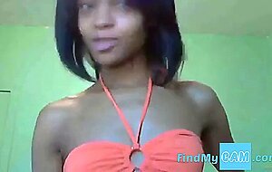 Mixed girl shows her body on cam