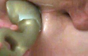 Pegging prostate and anal stretching with bizarre shovel dil
