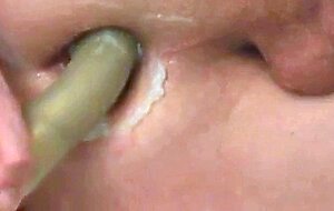 Pegging prostate and anal stretching with bizarre shovel dil