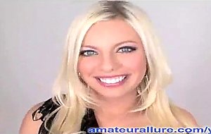 Busty blonde gets mouth filled with cum