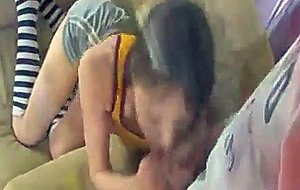 Thin busty girl with knee socks fucking intense