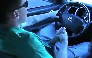 Big cock blowjob in moving car