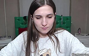 Cute small tits amateur babe masturbating on webcam