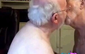 grandpas kissing