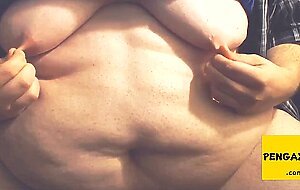 FAT Belly & Boobs - Moobs Play. Saggy Fatty Tits