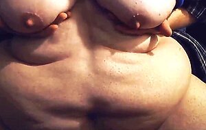 FAT Belly & Boobs - Moobs Play. Saggy Fatty Tits