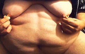 FAT Belly & Boobs - Moobs Play. Saggy Fatty Tits