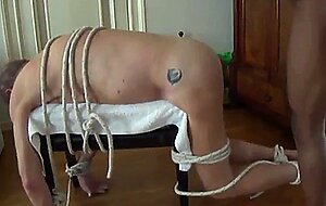 tied up old white guy fucked by black cock friend