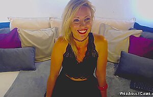 Small tits and hairy pussy MILF masturbates on webcam