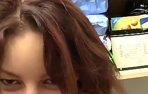 Busty teen nanny gives head in pov