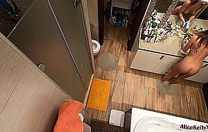 Alicekellyxxx, girl deep sucks cock in the bathroom, 