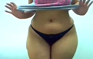 Chubby babe dancing on webcam