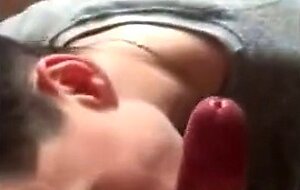 Cumming in the twink's mouth and he swallows it all