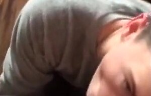Cumming in the twink's mouth and he swallows it all