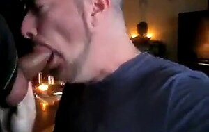 Deep Throating Guy in Suit Cum Swallow