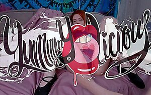 Yummmylicious, tattooed redhead teen swallows cum from her face