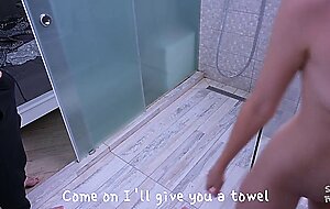 Sasha foxgirl, russian sexwife is waiting for her lover in the shower while her husband is at home