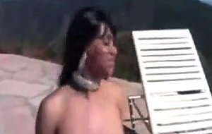 Look at this awesome titty ts outdoor solo!