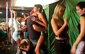 Excited party chicks suck cocks in club orgy
