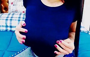 beautiful brunette model showing bigtits