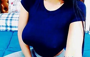 beautiful brunette model showing bigtits