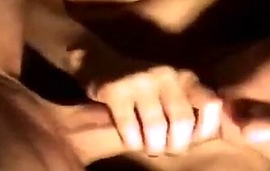 Horny brunette enjoys big cock and balls