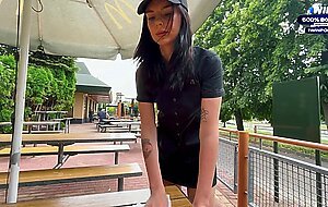 Eva soda, risky public sex in the toilet fucked a mcdonald's worker because of spilled soda!, eva