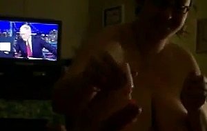 BBW blowing and rides cock