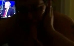 BBW blowing and rides cock