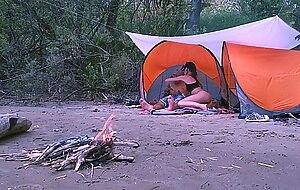 Eve, honey girl sucked a fat dick in nature. shill, blowjob, bonfire